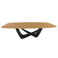 BONTEMPI table fixe tonneau avec structure noire matte BACH 53.92 220x116 cm