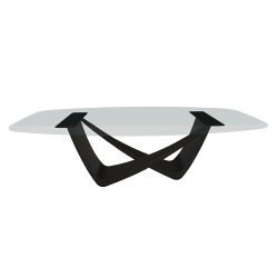 BONTEMPI table fixe tonneau avec structure noire matte BACH 53.92 220x116 cm