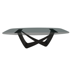 BONTEMPI table fixe tonneau avec structure noire matte BACH 53.92 220x116 cm