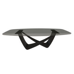 BONTEMPI table fixe tonneau avec structure noire matte BACH 53.92 220x116 cm