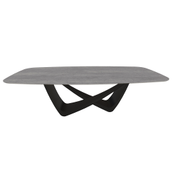 BONTEMPI table fixe tonneau avec structure noire matte BACH 53.92 220x116 cm