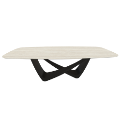 BONTEMPI table fixe tonneau avec structure noire matte BACH 53.92 220x116 cm