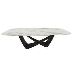 BONTEMPI table fixe tonneau avec structure noire matte BACH 53.92 220x116 cm