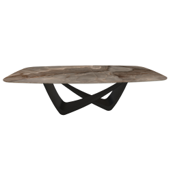 BONTEMPI table fixe tonneau avec structure noire matte BACH 53.92 220x116 cm