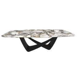 BONTEMPI table fixe tonneau avec structure noire matte BACH 53.92 220x116 cm