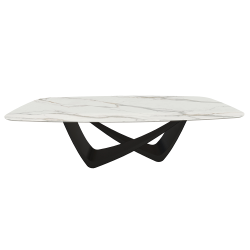 BONTEMPI table fixe tonneau avec structure noire matte BACH 53.92 220x116 cm
