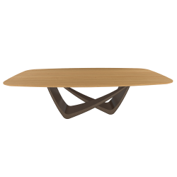 BONTEMPI table fixe tonneau avec structure laiton foncé BACH 53.92 220x116 cm