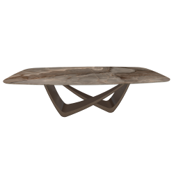 BONTEMPI table fixe tonneau avec structure laiton foncé BACH 53.92 220x116 cm