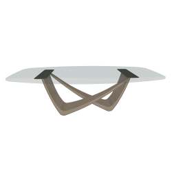 BONTEMPI table fixe tonneau avec structure sable BACH 53.92 220x116 cm