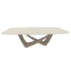 BONTEMPI table fixe tonneau avec structure sable BACH 53.92 220x116 cm