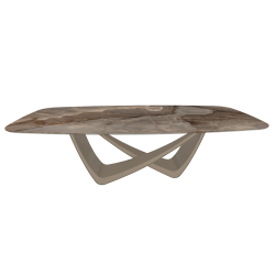 BONTEMPI table fixe tonneau avec structure sable BACH 53.92 220x116 cm