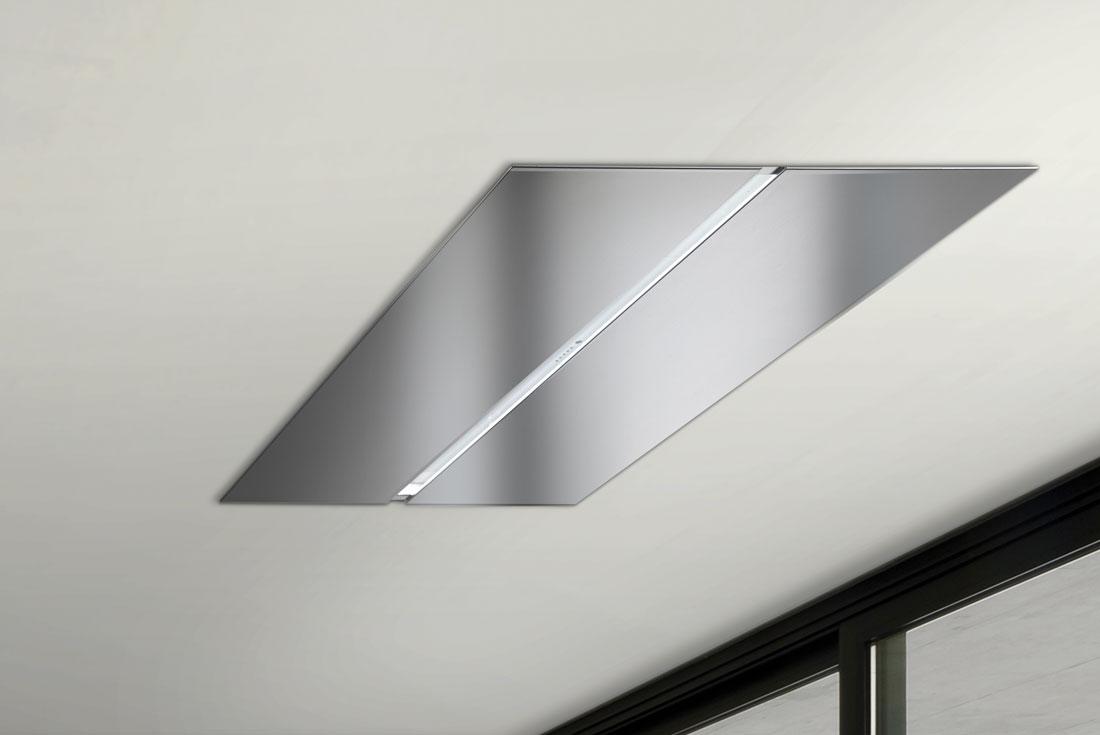 AIRONE hotte au plafond SALIERI EVO INOX 120 cm avec moteur sous-combles H850