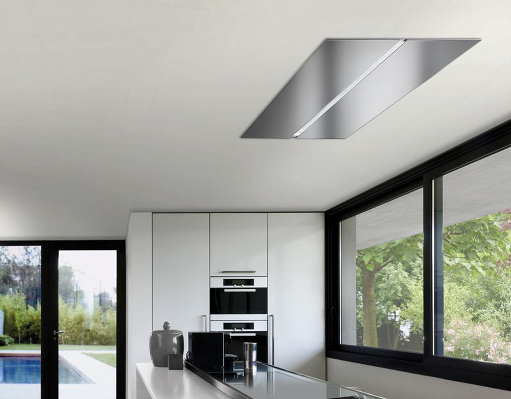 AIRONE hotte au plafond SALIERI EVO INOX 120 cm avec moteur sous-combles H850