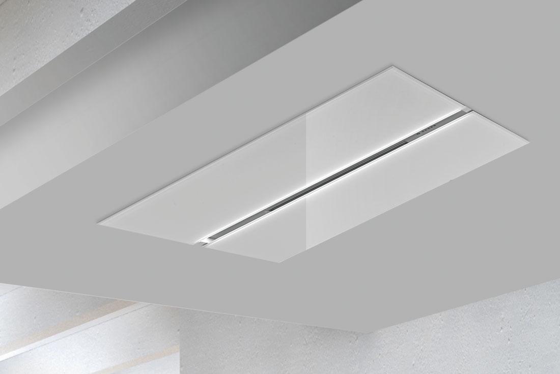 AIRONE hotte au plafond SALIERI EVO BLANC 90 cm avec moteur sous-combles H850