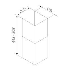 AIRONE kit de cheminée pour hotte RAVEL