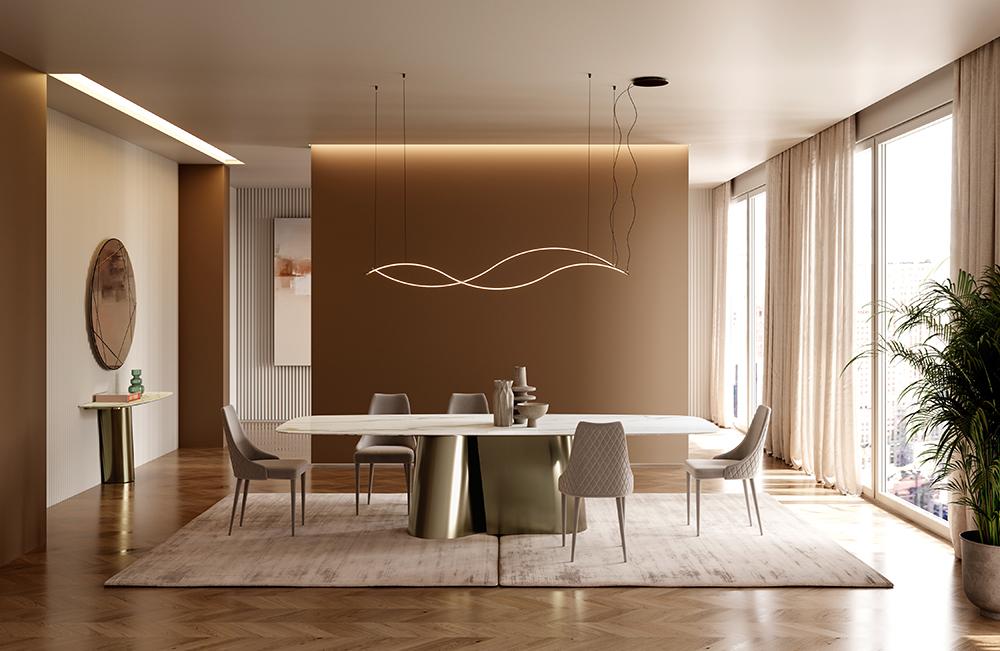 BONTEMPI table fixe rectangulaire tonneau KIMONO 54.11 250x120 cm