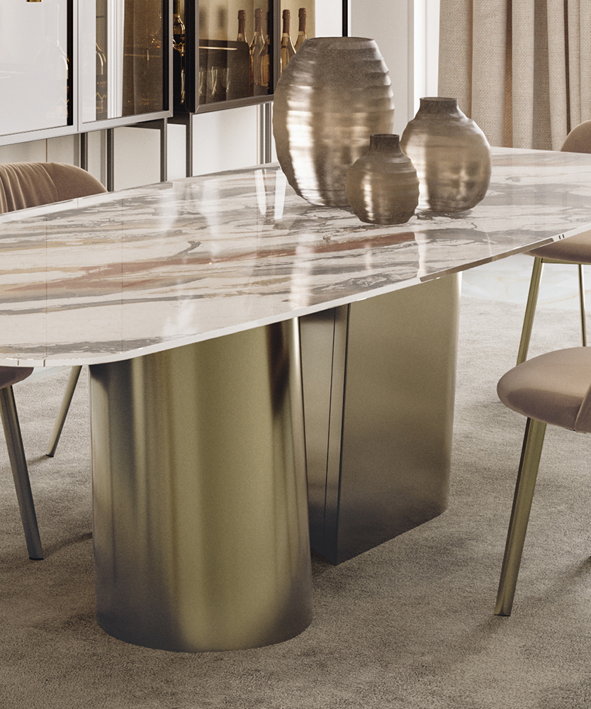 BONTEMPI table rectangulaire extensible en tonneau KIMONO 54.14 250/210/170x106 cm