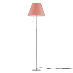 LUCEPLAN lampadaire dimmable COSTANZA D13t avec tige télescopique en aluminium et abat-jour MEZZO TONO ROSE MYSTIQUE