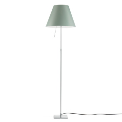 LUCEPLAN lampadaire dimmable COSTANZA D13t avec tige télescopique en aluminium et abat-jour MEZZO TONO VERT ALCHIMIE
