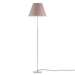 LUCEPLAN lampadaire dimmable COSTANZA D13t avec tige télescopique en aluminium et abat-jour MEZZO TONO POUDRE
