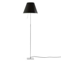 LUCEPLAN lampadaire dimmable COSTANZA D13t avec tige télescopique en aluminium et abat-jour RADIEUSE NOIR