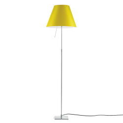 LUCEPLAN lampadaire dimmable COSTANZA D13t avec tige télescopique en aluminium et abat-jour RADIEUSE JAUNE VIF