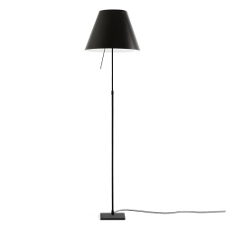 LUCEPLAN lampadaire dimmable COSTANZA D13t avec tige télescopique en noir et abat-jour RADIEUSE NOIR