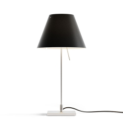 LUCEPLAN lampe de table COSTANZINA D13pi avec tige en aluminium et abat-jour RADIEUSE NOIR REGLISSE