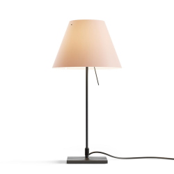 LUCEPLAN lampe de table COSTANZINA D13pi avec tige en noir et abat-jour MEZZO TONO POUDRE