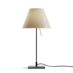LUCEPLAN lampe de table COSTANZINA D13pi avec tige en noir et abat-jour MEZZO TONO NOISETTE