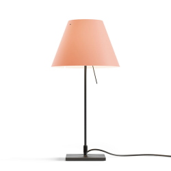 LUCEPLAN lampe de table COSTANZINA D13pi avec tige en noir et abat-jour MEZZO TONO PÊCHE