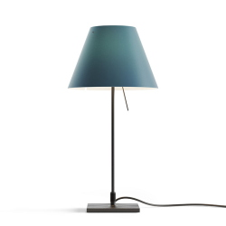 LUCEPLAN lampe de table COSTANZINA D13pi avec tige en noir et abat-jour RADIEUSE BLEU MARINE
