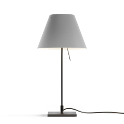 LUCEPLAN lampe de table COSTANZINA D13pi avec tige en noir et abat-jour RADIEUSE GRIS BETON