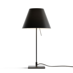 LUCEPLAN lampe de table COSTANZINA D13pi avec tige en noir et abat-jour RADIEUSE NOIR REGLISSE