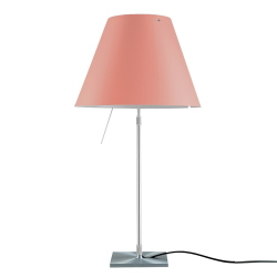 LUCEPLAN lampe de table dimmable COSTANZA D13 avec tige télescopique en aluminium et abat-jour MEZZO TONO ROSE MYSTIQUE