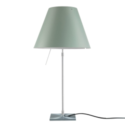 LUCEPLAN lampe de table dimmable COSTANZA D13 avec tige télescopique en aluminium et abat-jour MEZZO TONO VERT ALCHIMIE