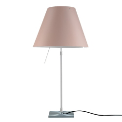 LUCEPLAN lampe de table dimmable COSTANZA D13 avec tige télescopique en aluminium et abat-jour MEZZO TONO POUDRE