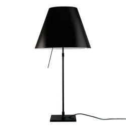 LUCEPLAN lampe de table dimmable COSTANZA D13 avec tige télescopique en noir et abat-jour RADIEUSE NOIR