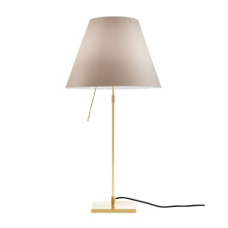 LUCEPLAN lampe de table dimmable COSTANZA D13 avec tige télescopique en laiton et abat-jour MEZZO TONO NOISETTE
