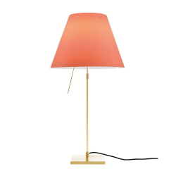 LUCEPLAN lampe de table dimmable COSTANZA D13 avec tige télescopique en laiton et abat-jour MEZZO TONO ROSE MYSTIQUE