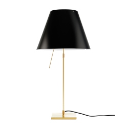 LUCEPLAN lampe de table dimmable COSTANZA D13 avec tige télescopique en laiton et abat-jour RADIEUSE NOIR
