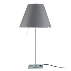 LUCEPLAN lampe de table ON/OFF COSTANZA D13i avec tige télescopique en aluminium et abat-jour RADIEUSE GRIS BETON