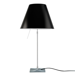 LUCEPLAN lampe de table ON/OFF COSTANZA D13i avec tige télescopique en aluminium et abat-jour RADIEUSE NOIR