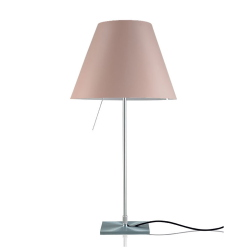 LUCEPLAN lampe de table ON/OFF COSTANZA D13if avec tige fixee en aluminium et abat-jour MEZZO TONO POUDRE
