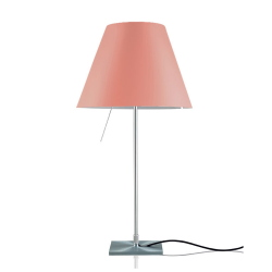 LUCEPLAN lampe de table ON/OFF COSTANZA D13if avec tige fixee en aluminium et abat-jour MEZZO TONO ROSE MYSTIQUE