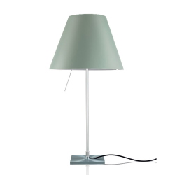 LUCEPLAN lampe de table ON/OFF COSTANZA D13if avec tige fixee en aluminium et abat-jour MEZZO TONO VERT ALCHIMIE