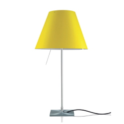 LUCEPLAN lampe de table ON/OFF COSTANZA D13if avec tige fixee en aluminium et abat-jour RADIEUSE JAUNE VIF