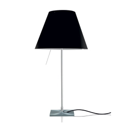 LUCEPLAN lampe de table ON/OFF COSTANZA D13if avec tige fixee en aluminium et abat-jour RADIEUSE NOIR
