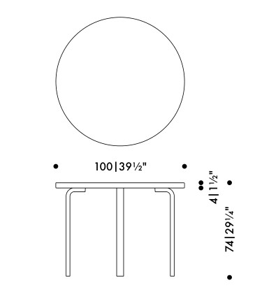 Artek Aalto Table 90A