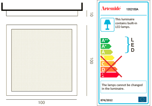 ARTEMIDE ALTROVE LED WALL/CEILING LUCE DIRETTA